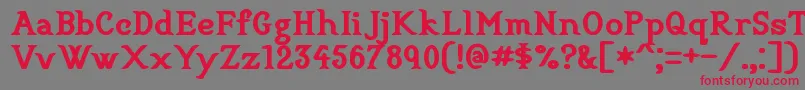 CookbookTitle-Schriftart – Rote Schriften auf grauem Hintergrund