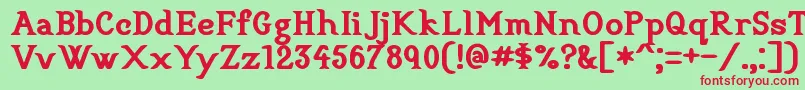 CookbookTitle-Schriftart – Rote Schriften auf grünem Hintergrund
