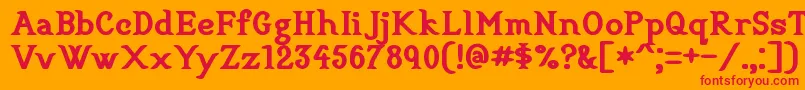 CookbookTitle-fontti – punaiset fontit oranssilla taustalla