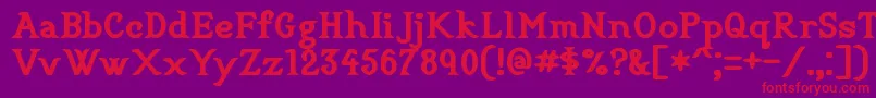 CookbookTitle-fontti – punaiset fontit violetilla taustalla