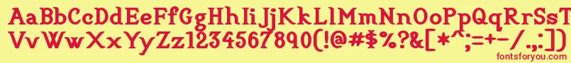Czcionka CookbookTitle – czerwone czcionki na żółtym tle