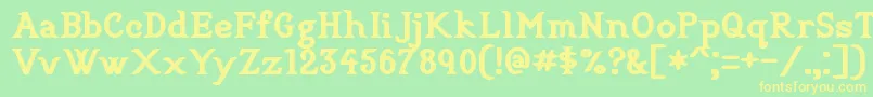 Шрифт CookbookTitle – жёлтые шрифты на зелёном фоне