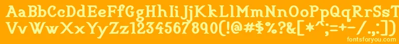 Fonte CookbookTitle – fontes amarelas em um fundo laranja