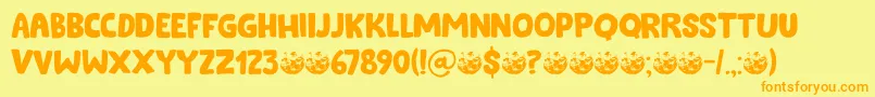 Cookie Supply DEMO Font – Orange Fonts on Yellow Background