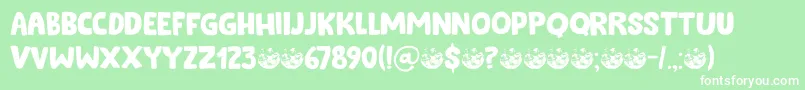 Cookie Supply DEMO-Schriftart – Weiße Schriften auf grünem Hintergrund
