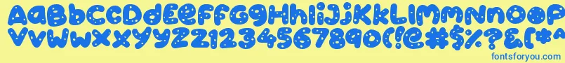 Cookies Font – Blue Fonts on Yellow Background