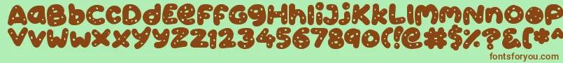 Cookies Font – Brown Fonts on Green Background