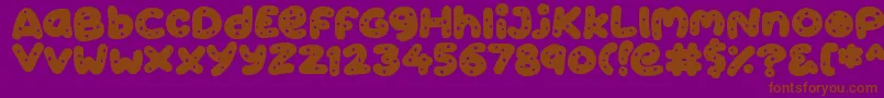 Cookies-Schriftart – Braune Schriften auf violettem Hintergrund