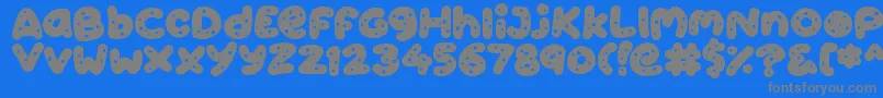 Cookies-Schriftart – Graue Schriften auf blauem Hintergrund