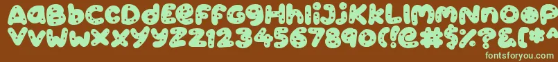 Cookies Font – Green Fonts on Brown Background