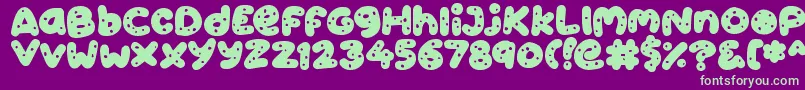 Cookies Font – Green Fonts on Purple Background