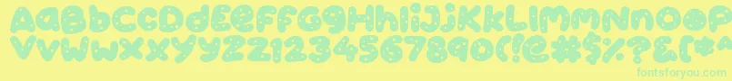 Cookies Font – Green Fonts on Yellow Background