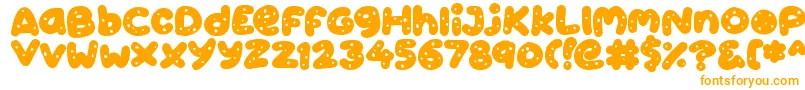 Cookies-Schriftart – Orangefarbene Schriften auf weißem Hintergrund