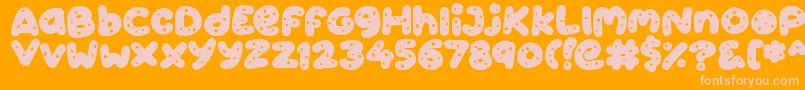 Cookies-Schriftart – Rosa Schriften auf orangefarbenem Hintergrund