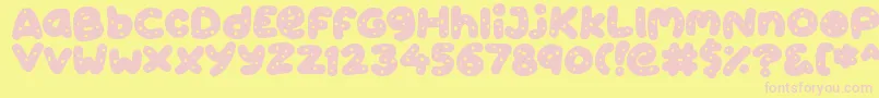 Cookies Font – Pink Fonts on Yellow Background