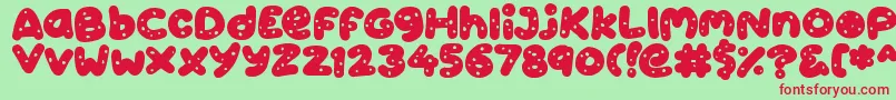 Cookies Font – Red Fonts on Green Background