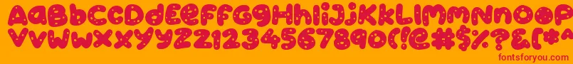 Cookies Font – Red Fonts on Orange Background