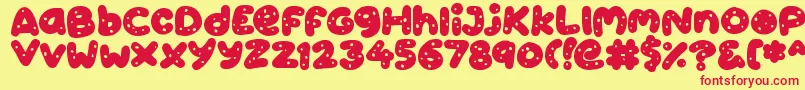 Cookies Font – Red Fonts on Yellow Background