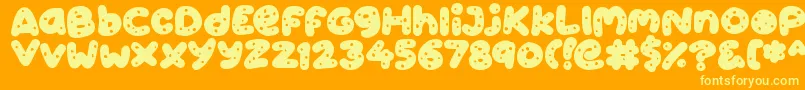 フォントCookies – オレンジの背景に黄色の文字