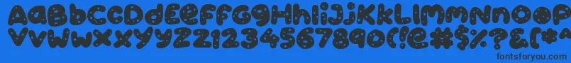 Cookies Font – Black Fonts on Blue Background