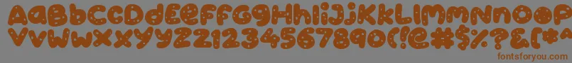 Fonte Cookies – fontes marrons em um fundo cinza