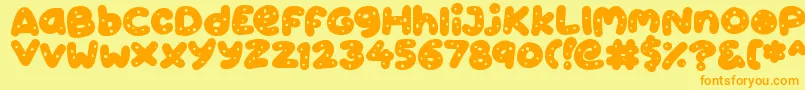 フォントCookies – オレンジの文字が黄色の背景にあります。