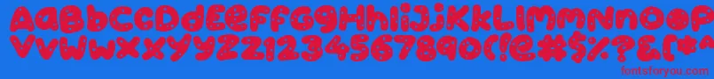 Cookies Font – Red Fonts on Blue Background