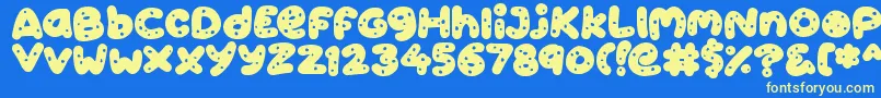 フォントCookies – 黄色の文字、青い背景