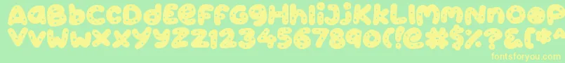 Cookies Font – Yellow Fonts on Green Background
