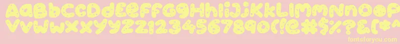 Cookies-Schriftart – Gelbe Schriften auf rosa Hintergrund