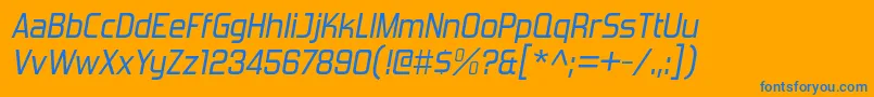 ForgottenFuturistRgIt Font – Blue Fonts on Orange Background