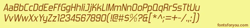 ForgottenFuturistRgIt Font – Brown Fonts on Yellow Background
