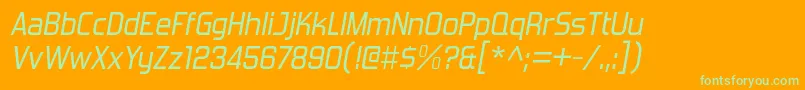 ForgottenFuturistRgIt Font – Green Fonts on Orange Background