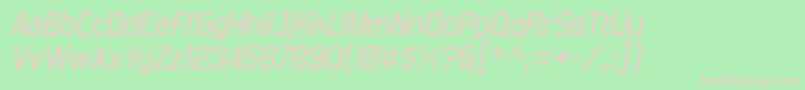 ForgottenFuturistRgIt Font – Pink Fonts on Green Background