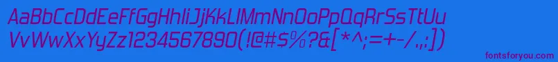 ForgottenFuturistRgIt Font – Purple Fonts on Blue Background