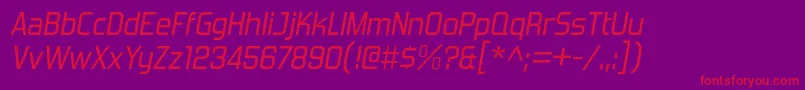 ForgottenFuturistRgIt Font – Red Fonts on Purple Background