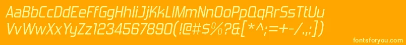 ForgottenFuturistRgIt Font – Yellow Fonts on Orange Background