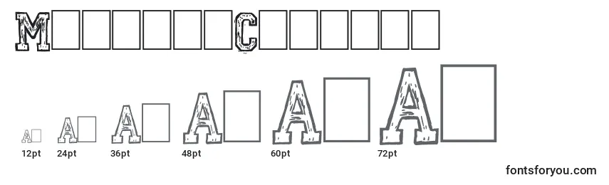 sizes of mickeyscollege font, mickeyscollege sizes