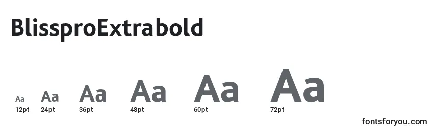 sizes of blissproextrabold font, blissproextrabold sizes