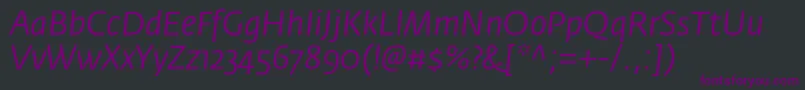 フォントFedrasansproBookitalic – 黒い背景に紫のフォント
