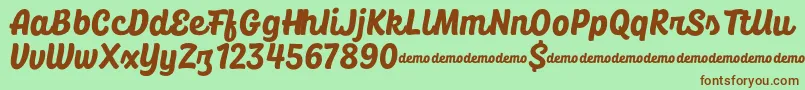 CoolKids DEMO Bold Font – Brown Fonts on Green Background