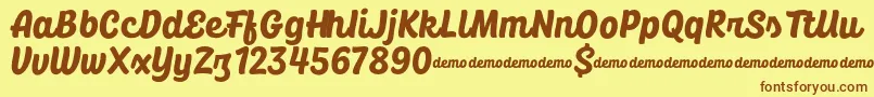 CoolKids DEMO Bold Font – Brown Fonts on Yellow Background