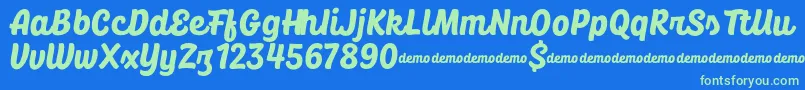 CoolKids DEMO Bold Font – Green Fonts on Blue Background