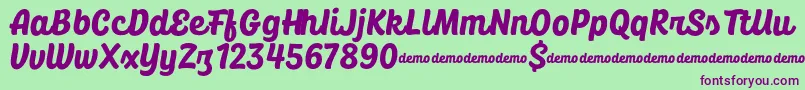 CoolKids DEMO Bold Font – Purple Fonts on Green Background