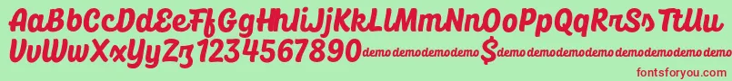 CoolKids DEMO Bold Font – Red Fonts on Green Background