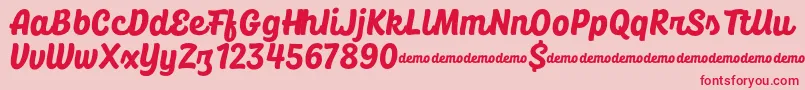 CoolKids DEMO Bold Font – Red Fonts on Pink Background