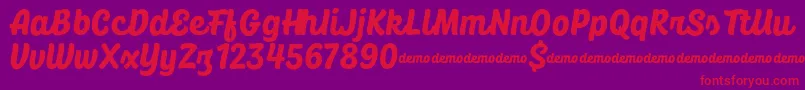 CoolKids DEMO Bold Font – Red Fonts on Purple Background
