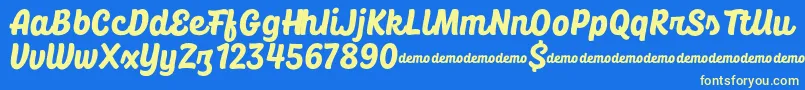 CoolKids DEMO Bold Font – Yellow Fonts on Blue Background