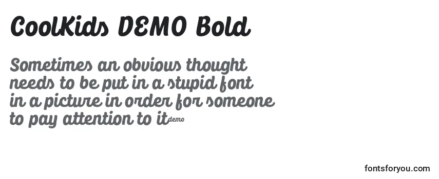 Überblick über die Schriftart CoolKids DEMO Bold
