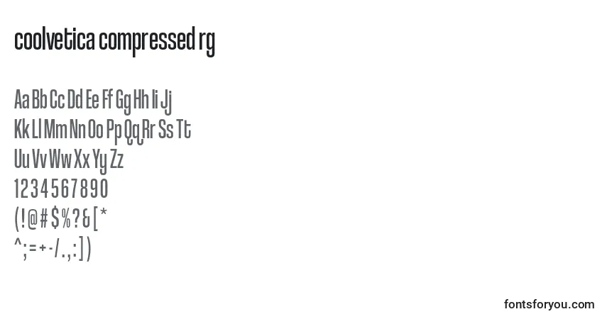 Schriftart Coolvetica compressed rg – Alphabet, Zahlen, spezielle Symbole